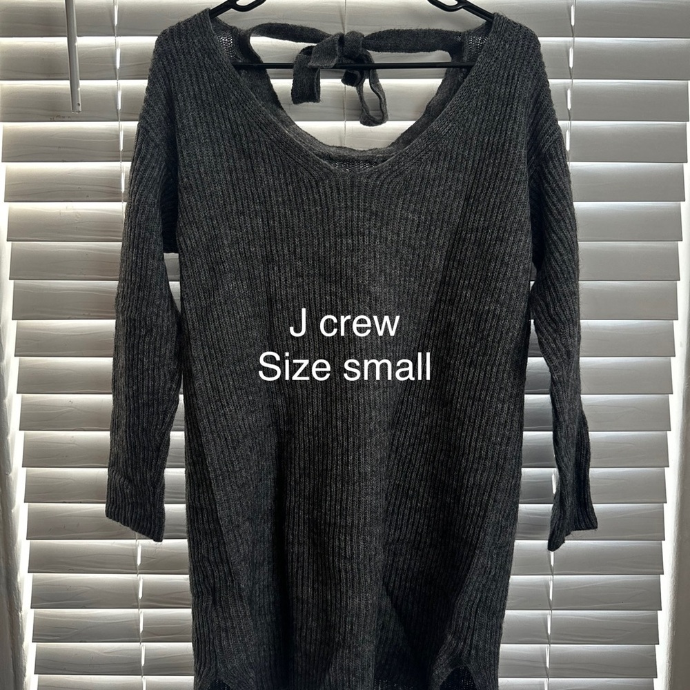 J. Crew Women's Charcoal V-Neck Sweater